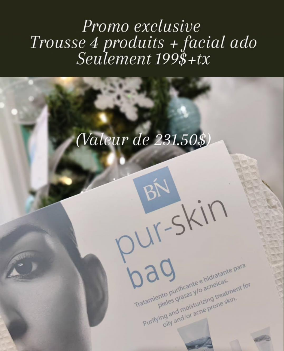 Purskin trousse 4 produits+ un facial ado ou beauté minute